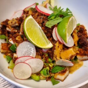 Crispy chicken avokadobowl